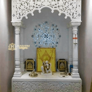 White Marble Hand Carved Pooja Ghar Mandir || Hand Carved Home Temple