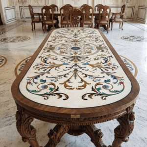 Marble Inlay Dining Table Top