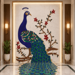 Peacock Marble Art
